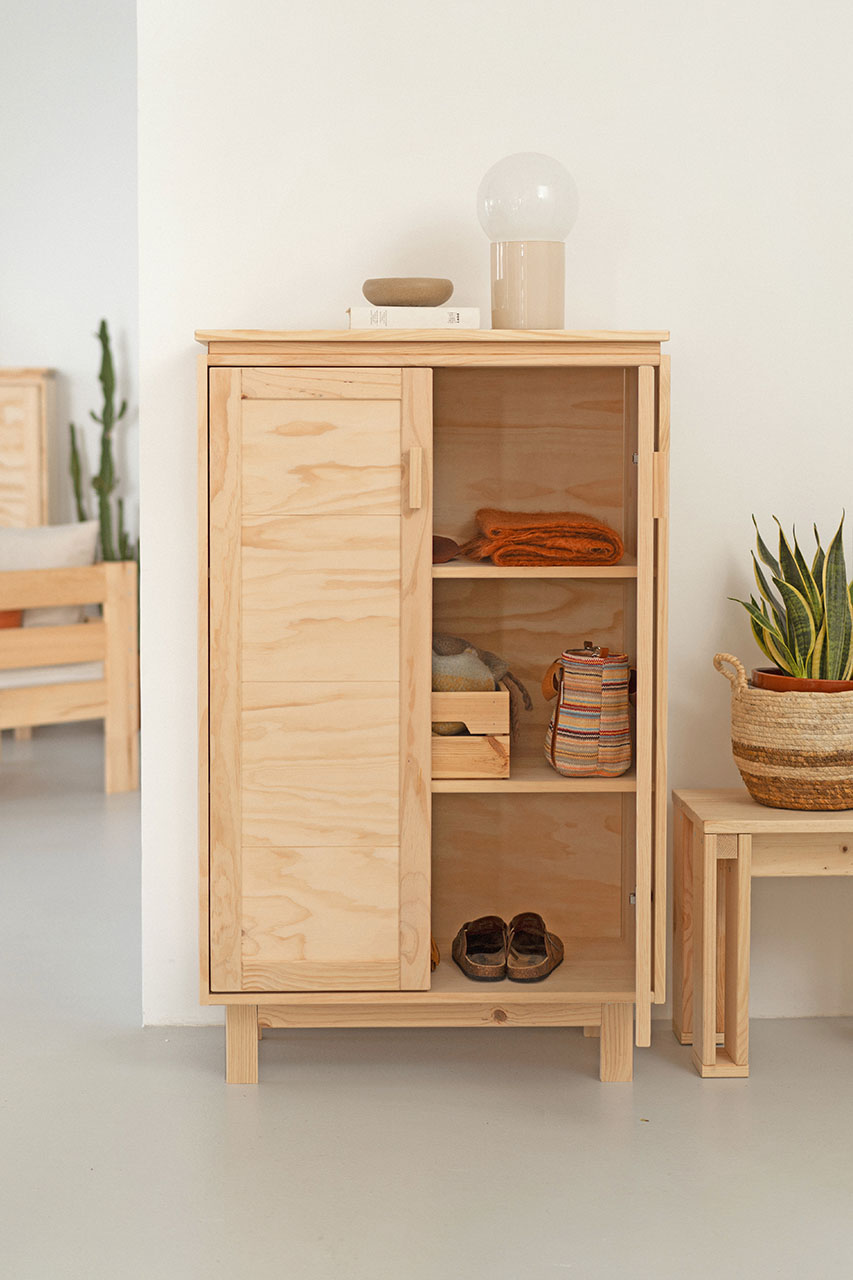 Imagen de ambiente 3 para:Armario bajo de madera natural y ecológica